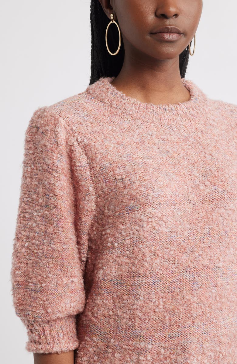 Treasure & Bond Elbow Sleeve Marled Sweater, Alternate, color, Pink Beauty Combo