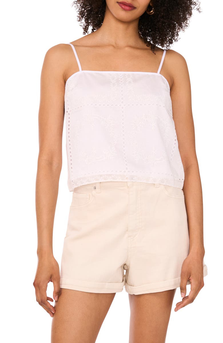 1.STATE Eyelet Tie Back Camisole, Main, color, Ultra White