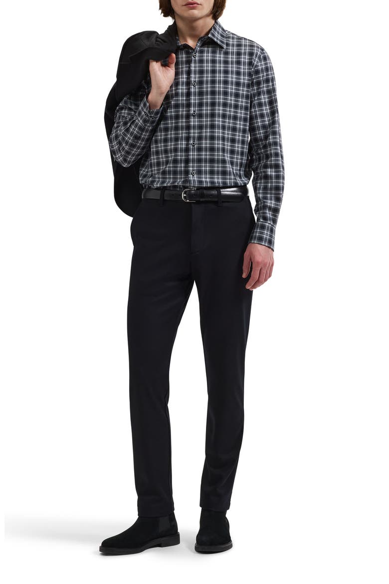Julian Shaped Fit Stretch Shirt, Alternate, color, BLACK
