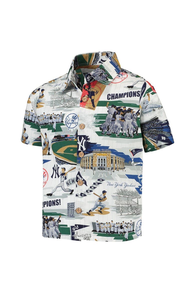 Youth Reyn Spooner White New York Yankees Scenic Button-Up Shirt, Alternate, color, White