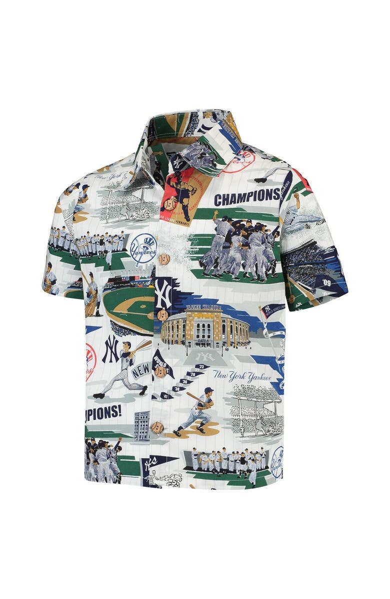 Reyn Spooner Youth Reyn Spooner White New York Yankees Scenic Button-Up Shirt, Alternate, color, 
