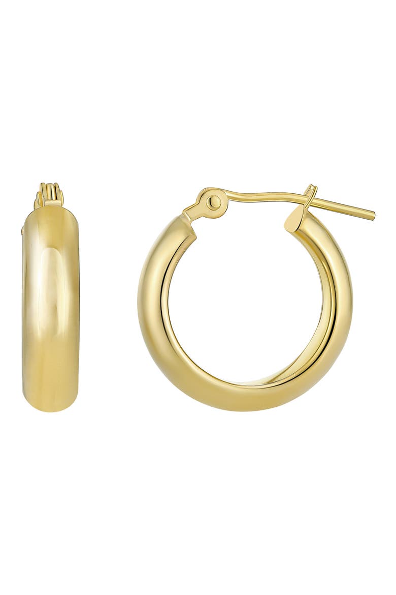 10k Gold 20mm Half Round Hoop Earrings, Main, color, GOLD