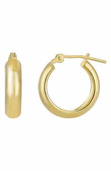 10k Gold 20mm Half Round Hoop Earrings