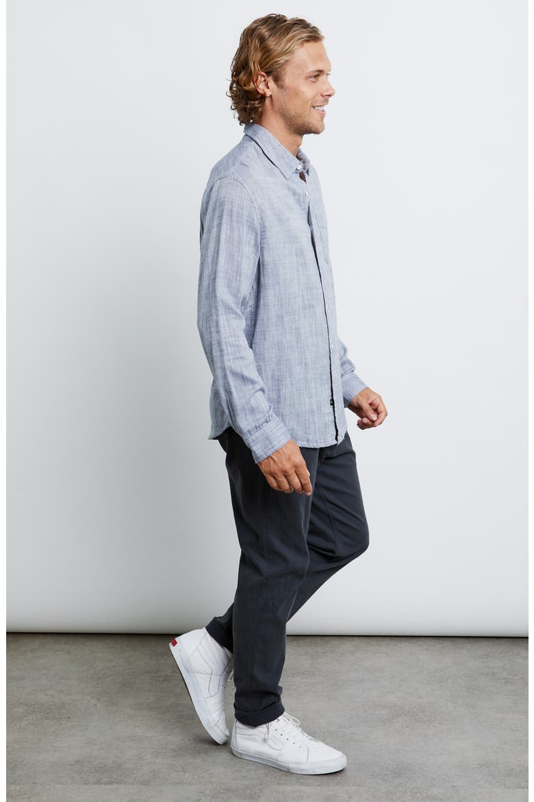 Wyatt Cotton Button-Up Shirt, Alternate, color, NAVY CHAMBRAY