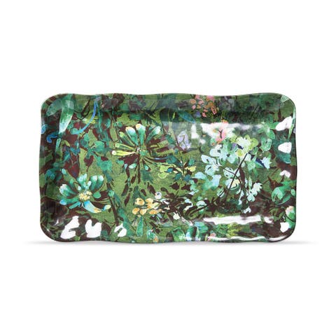 Botanica Green Floral Print Melamine Serving Platter