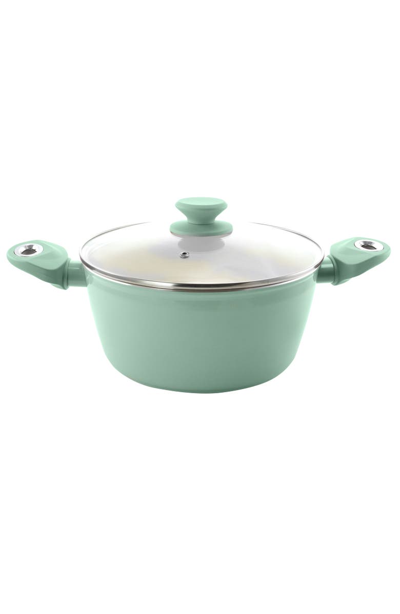 Gibson Home Plaza Cafe 7 Piece Essential Core Aluminum Cookware Set, Alternate, color, Blue