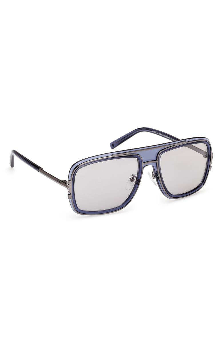 MCM 57mm Navigator Sunglasses, Alternate, color, Shiny Blue / Smoke