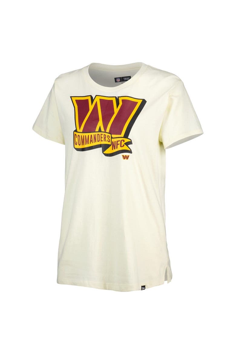 Women's New Era Cream Washington Commanders Chrome Sideline T-Shirt, Alternate, color, Cream