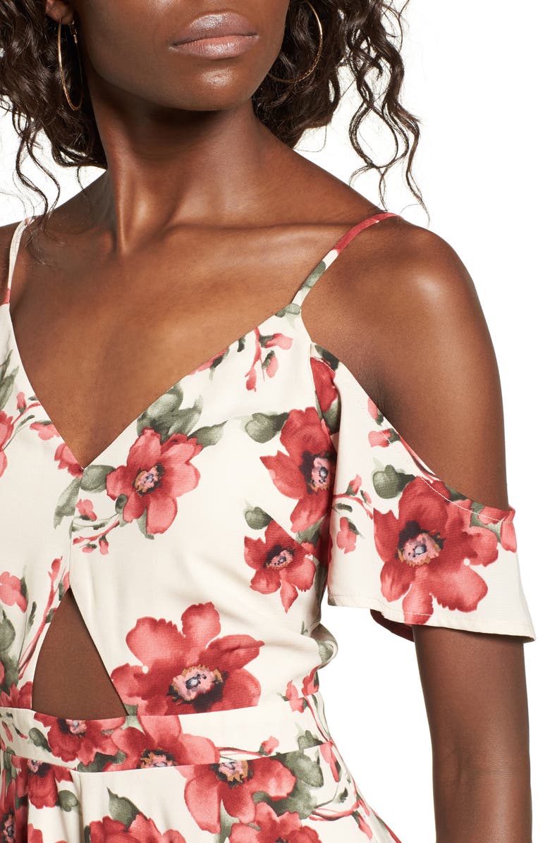 Dee Elly Cold Shoulder Midi Dress, Alternate, color,