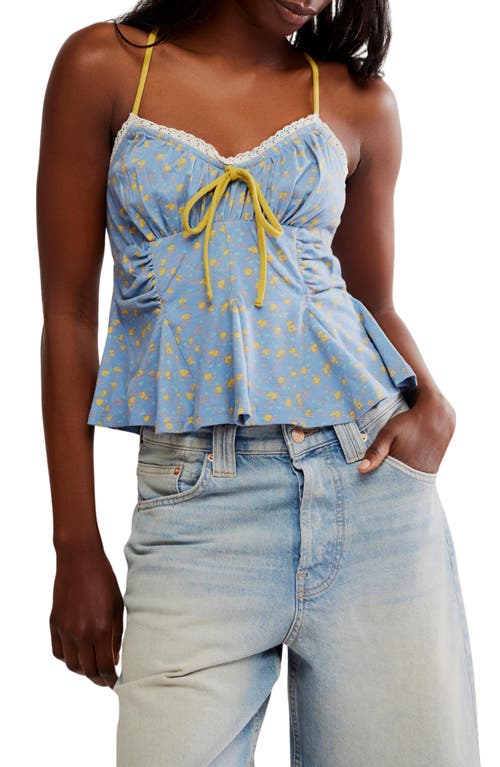 Free People Sammi Floral Camisole In Allure Blue Combo