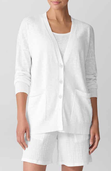 Eileen Fisher Oversize Organic Linen & Organic Cotton Cardigan