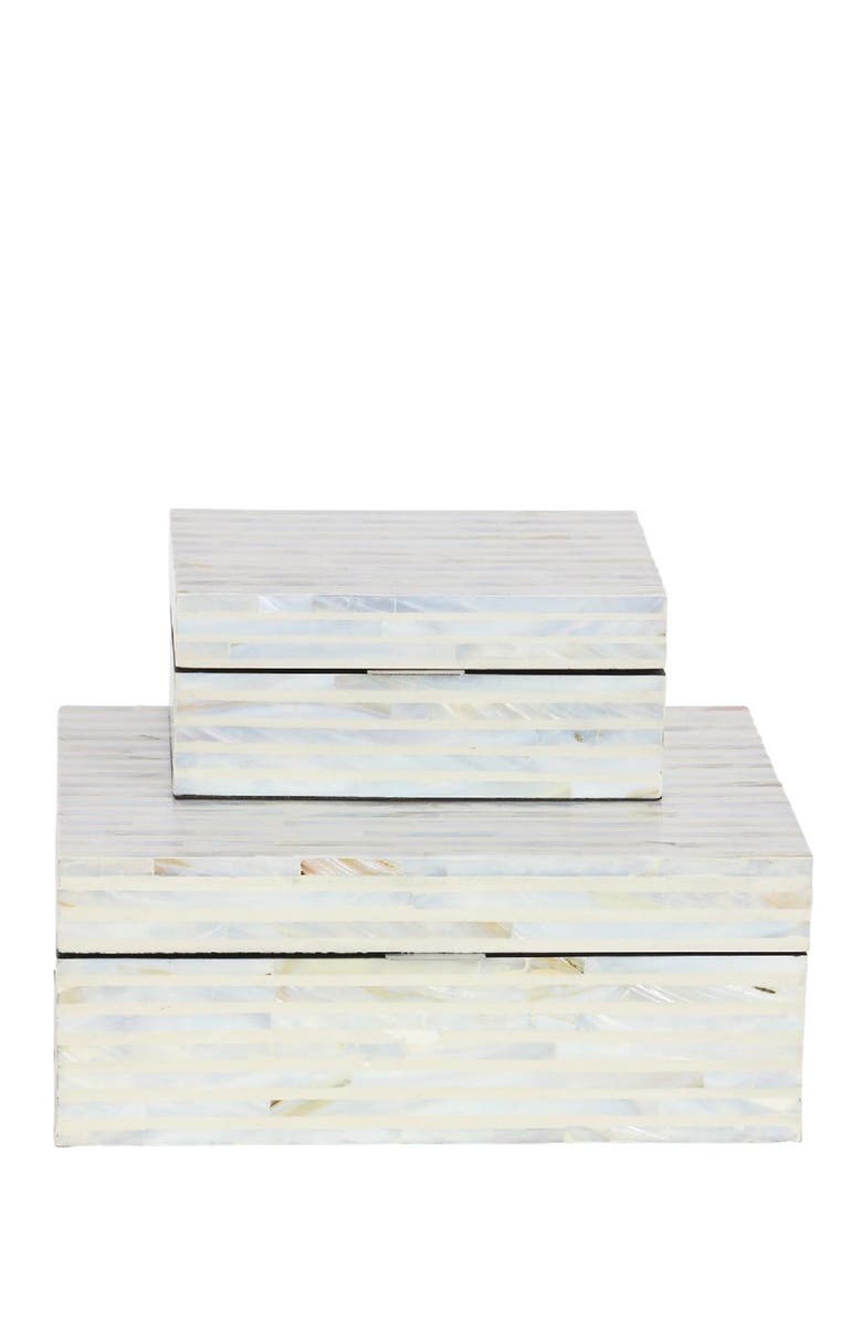 WILLOW ROW White Coastal Box - Set of 2, Alternate, color, White