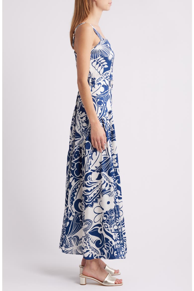 Nenette Floral Maxi Dress, Alternate, color, NAVY