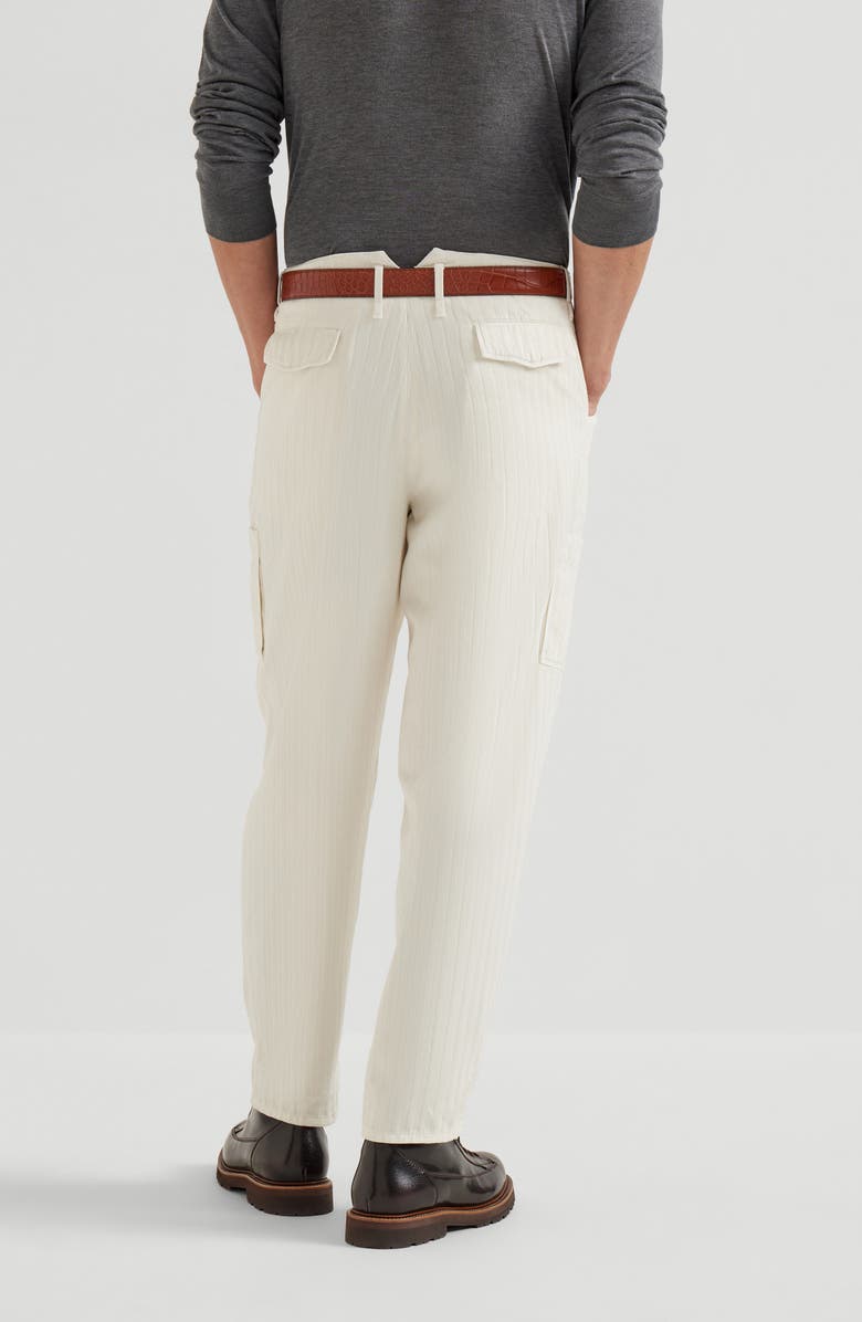 Brunello Cucinelli Chevron trousers, Alternate, color, Panama