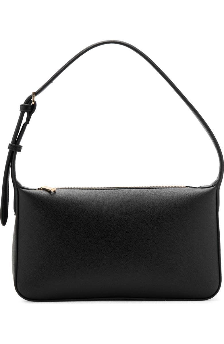 MANGO Faux Leather Shoulder Bag, Main, color, Black