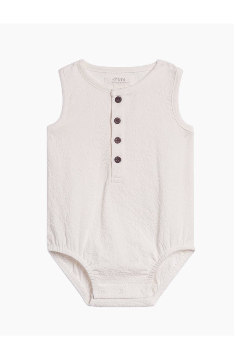KENDI by Colored Organics Organic Wren Seesucker Bubble Romper, Main, color,
