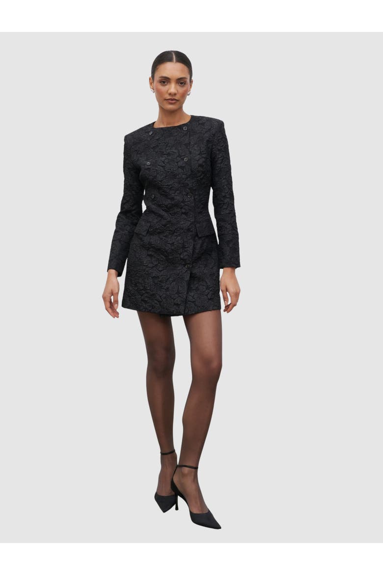 Serel Cinched Blazer Mini Dress, Main, color, Black