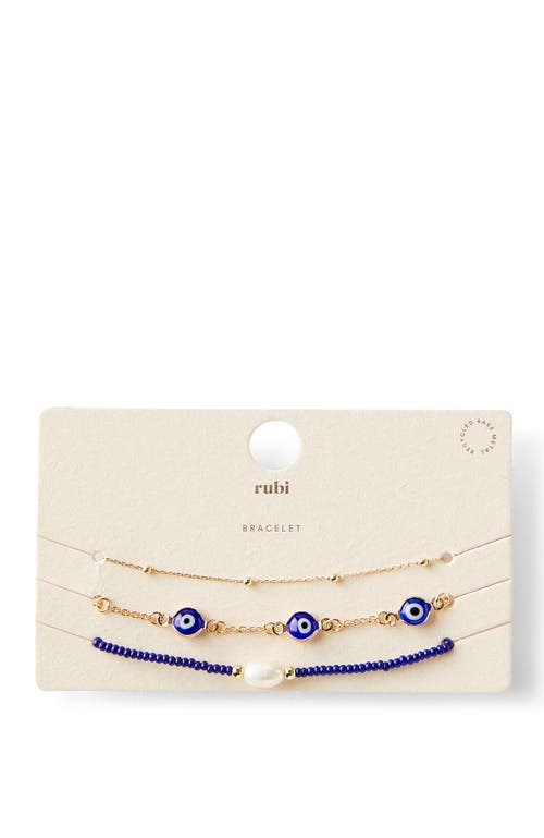Rubi Shoes Multipack Beaded Bracelet In Up Gold Evil Eye