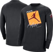 Jordan Brand Men's Jordan Brand Black Miami Heat Courtside Max 90 Vintage Wash Statement Edition Long Sleeve T-Shirt