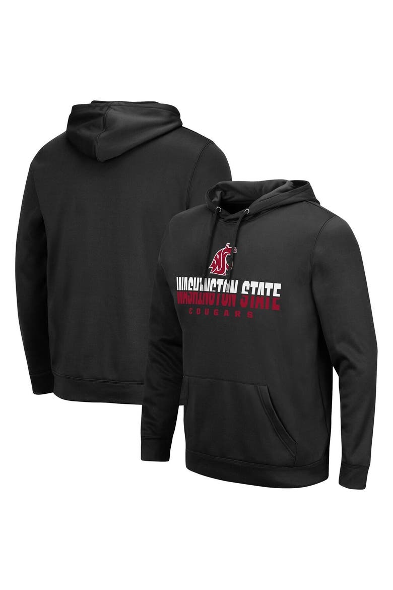 Men's Colosseum Black Washington State Cougars Lantern Pullover Hoodie, Main, color, Black