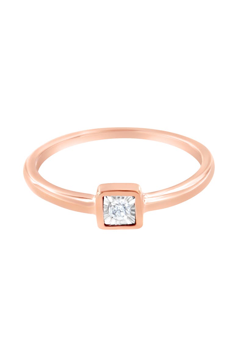 14K Rose Gold Plated Silver Miracle Set Diamond Promise Ring, Alternate, color, Rose Gold over Silver