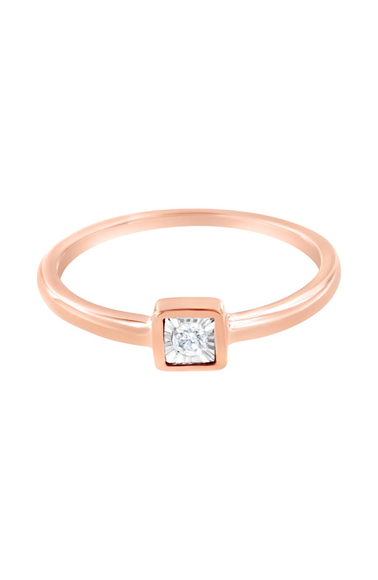 Haus of Brilliance 14K Rose Gold Plated Silver 1/20 cttw Miracle Set Diamond Promise Ring, Alternate, color, Rose Gold Over Silver