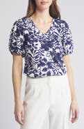 Anne Klein Floral Puff Sleeve T-Shirt