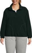 Lands' End Plus Size Print Half Zip Cozy High Pile Fleece Pullover