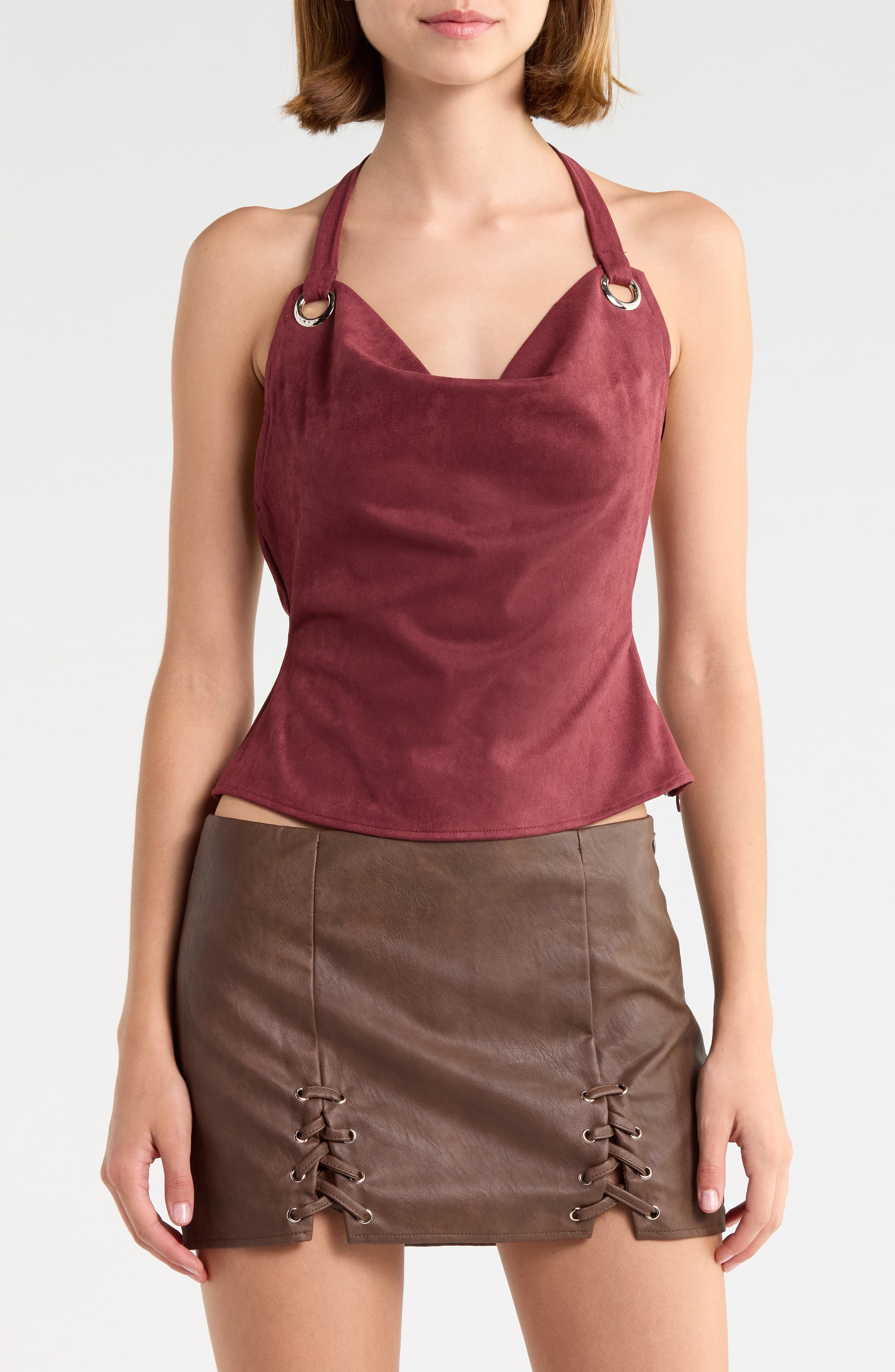 Yasenia Faux Suede Halter Top