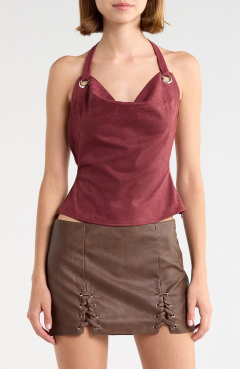 Yasenia Faux Suede Halter Top