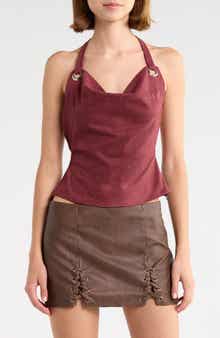 Yasenia Faux Suede Halter Top