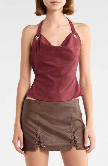 Yasenia Faux Suede Halter Top