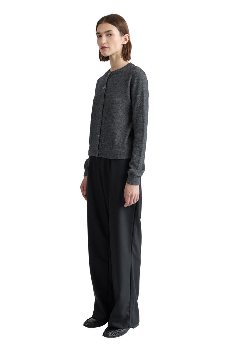 Almina Concept Classic Crew Wool Cardigan, Alternate, color, Charcoal