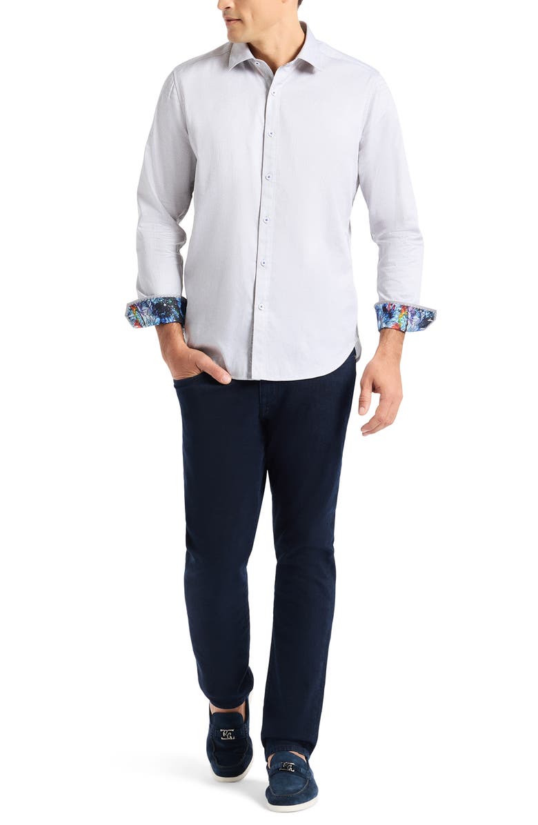 Robert Graham Chase Long Sleeve Button-Up Shirt, Alternate, color, Light Grey