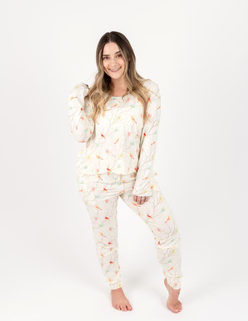 Leveret Viscose Matching Family Holiday Pajamas, Reindeer & Polar Bear Prints In White