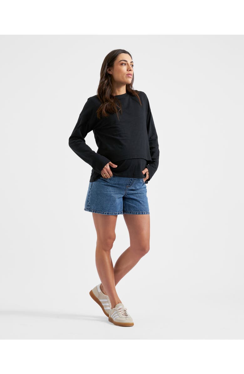 Ripe Maternity Claud Long Sleeve Nursing Top, Alternate, color, Black