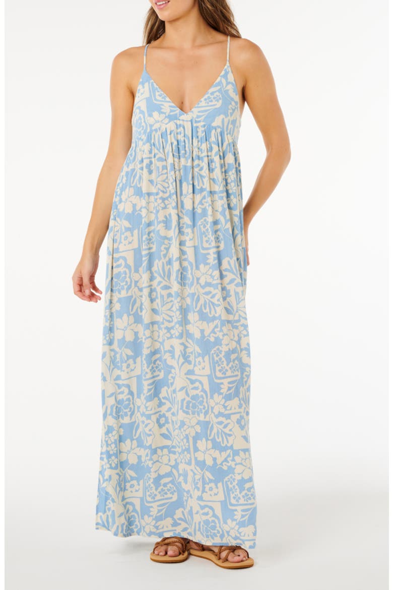 Floral Print Sleeveless Maxi Dress, Main, color, BLUE