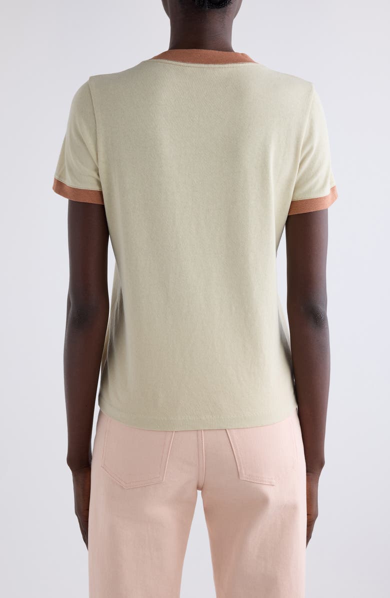 Chloé Cotton Ringer T-Shirt, Alternate, color, Blossom Beige