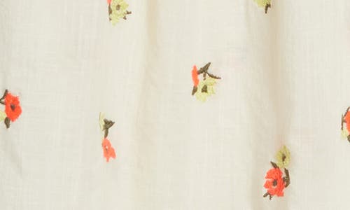 Treasure & Bond Floral Cotton Pintuck Flutter Sleeve Top