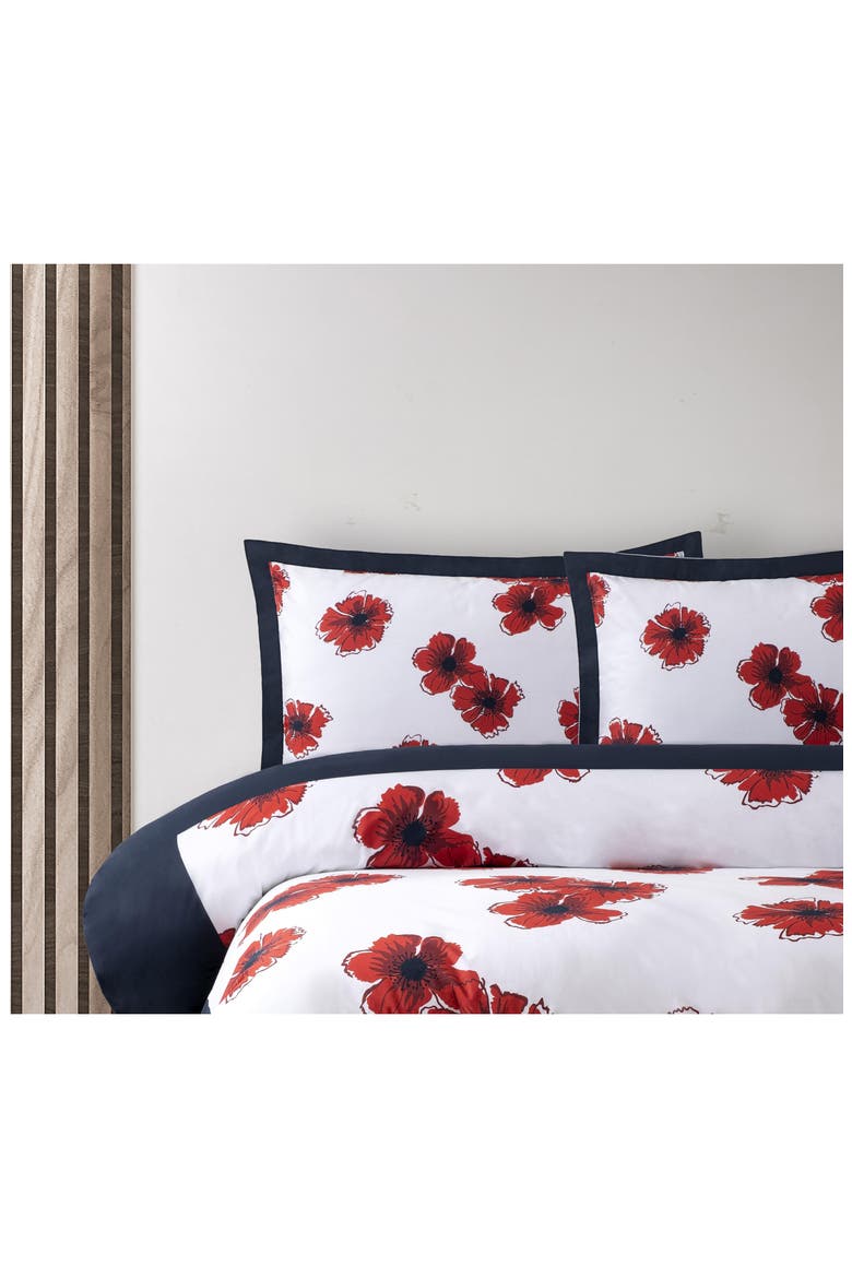 Set of Two Poppy Hawaiian Print Pillow Sham, Alternate, color, NAVY