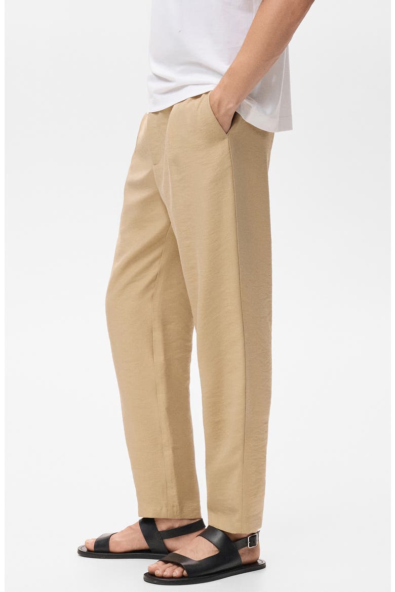 Pleated Straight Fit Pants, Alternate, color, BEIGE