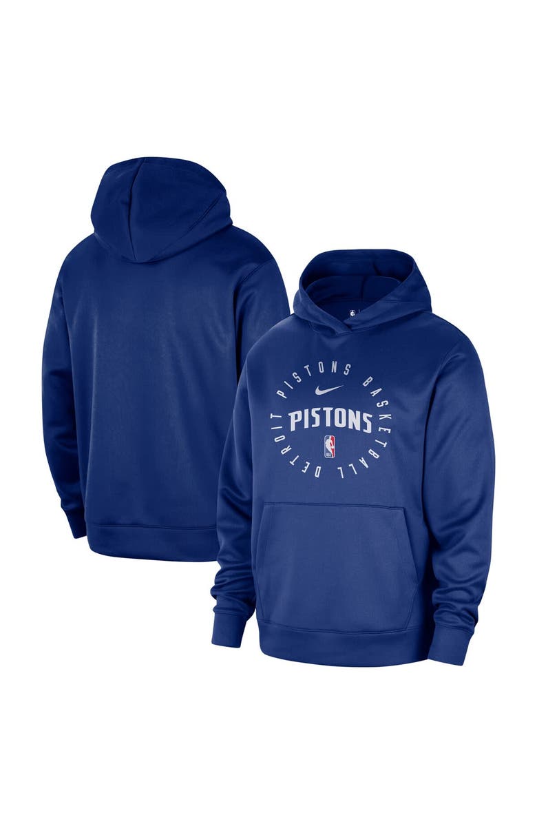 Nike Men's Nike Blue Detroit Pistons 2024/25 Spotlight On-Court Practice Performance Pullover Hoodie, Main, color, Blue