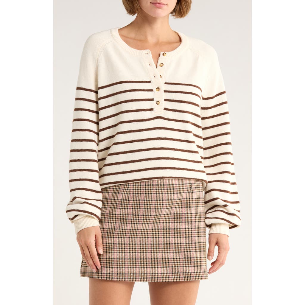 French Connection Mozart Stripe Sweater In Neutral