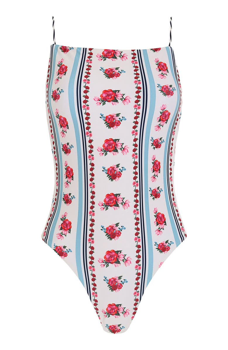 Agua Bendita Kali Cherish Reversible Lace-Up One-Piece Swimsuit, Alternate, color, Blue