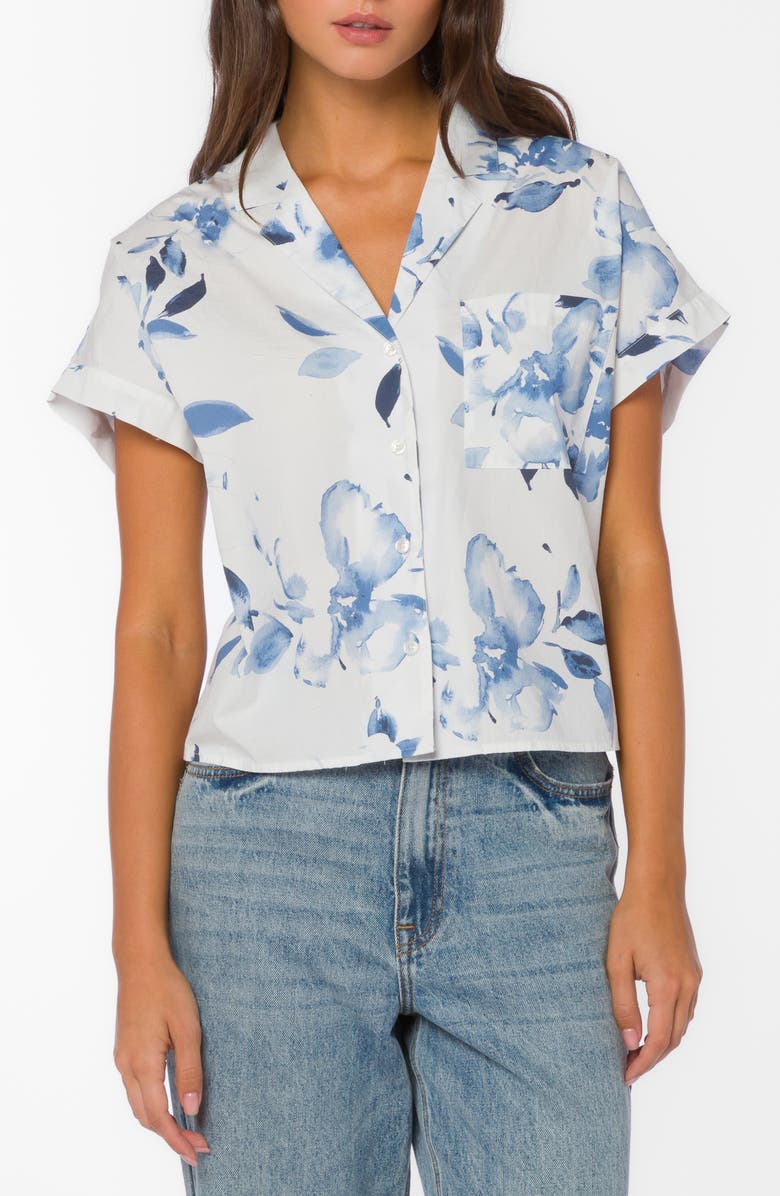 VELVET HEART Bane Camp Shirt, Main, color, Washed Waterflower