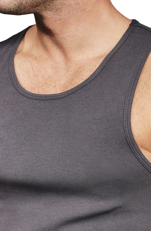 7 Diamonds Cotton & Modal Ribbed Tank In Gray