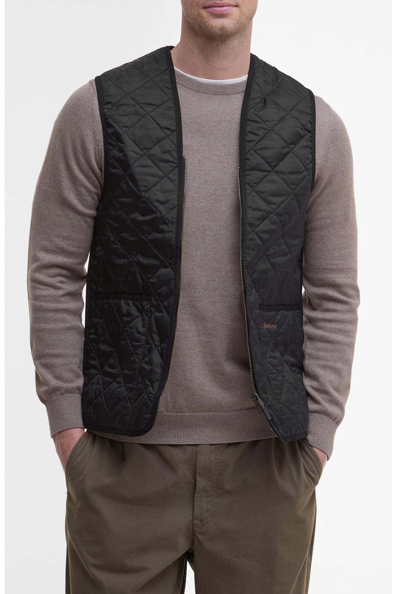 Zip Line Quilted Vest, Main, color, BLACK/ MODERN