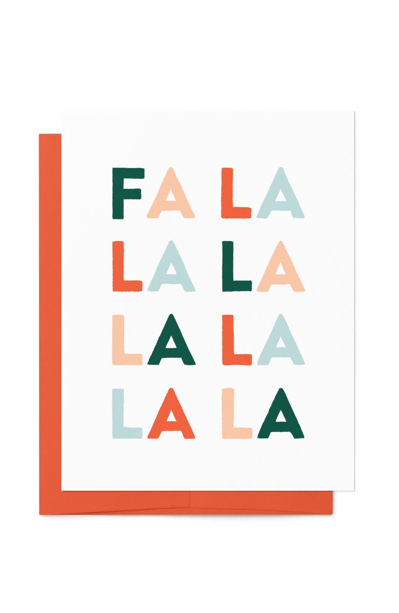 Joy Paper Co. Fa La La Holiday Boxed Set of 8 Cards, Main, color, Red Envelope
