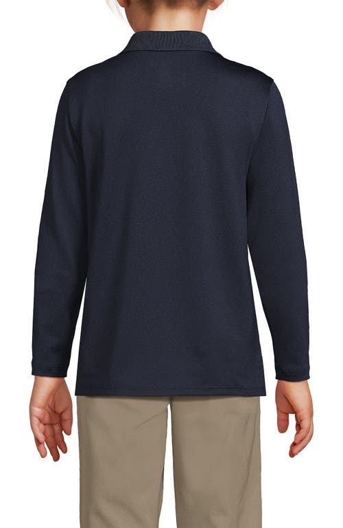 Lands' End School Uniform Girls Long Sleeve Feminine Fit Rapid Dry Polo Shirt In Black