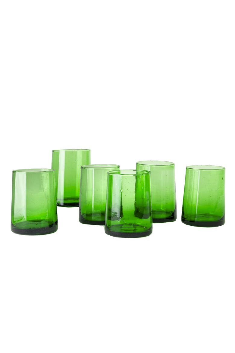 Moroccan Cone Glass Small, Main, color, GREEN